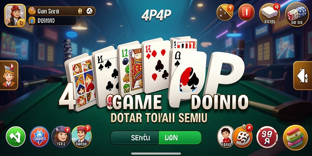 Tampilan gameplay seru dari 4P4P yang menampilkan permainan Domino.