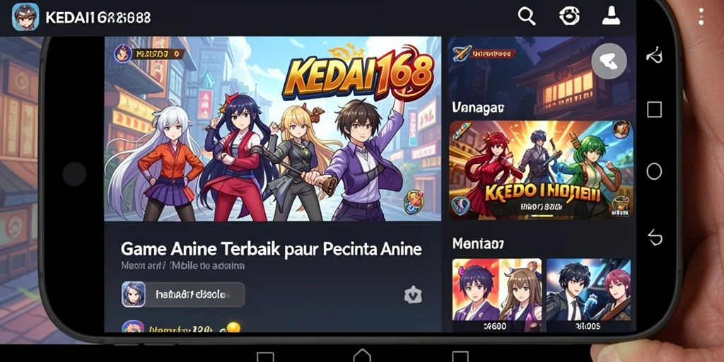 Screenshot gameplay KEDAI168 menampilkan karakter anime yang sedang beraksi.