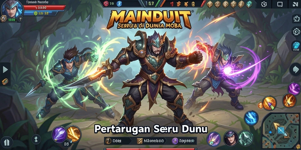 Screenshot gameplay MAINDUIT menampilkan aksi pertarungan yang intens.