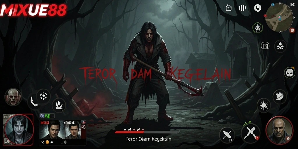 Tampilan gameplay menakutkan di dunia horror MIXUE88.
