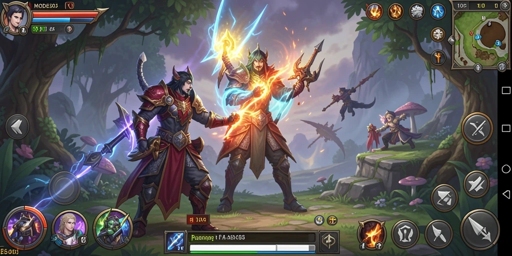 Tampilan gameplay <strong>MODE303</strong> yang menakjubkan dengan aksi petualangan RPG yang dinamis.