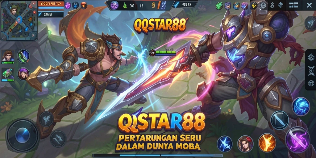 Screenshot gameplay QQSTAR88 yang menampilkan aksi pertempuran epik