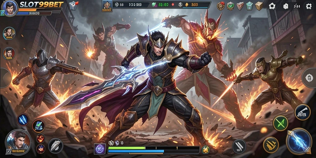 Tampilan gameplay SLOT99BET yang penuh aksi dan seru.