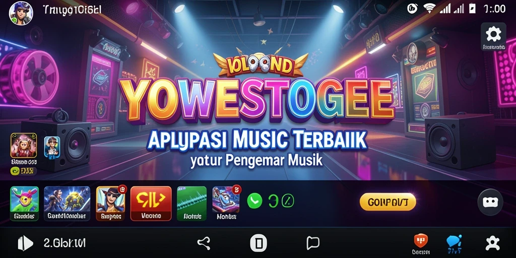 Tampilan gameplay YOWESTOGEL yang menampilkan antarmuka musik yang menarik.